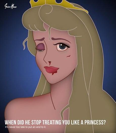 Las princesas de Disney maltratadas. Di #NOalaVIOLENCIAdeGENERO