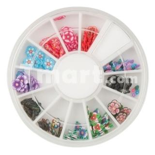 12 colores de la flor del ciruelo Slice Fimo decoración de uñas Arte 12 colores de la flor del ciruelo Slice Fimo decoración de uñas Arte