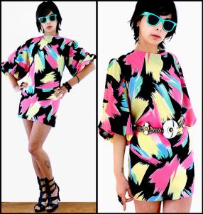 What is vintage clothing avant_garde_80s_vintage_print_bold_mega_puff_vintage_mini_dress_GALLERYsmall2b
