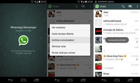 La nueva Beta de Whatsapp añade la función de archivar conversaciones whatsapp-archivar