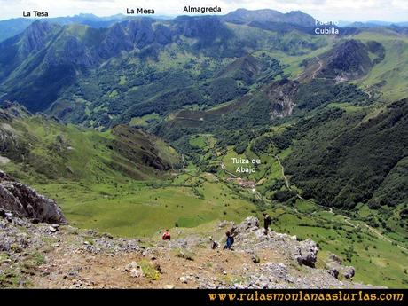 Ruta Tuiza Siegalavá: Vista del puerto de la Cubilla con la Mesa, La Tesa y la Almagreda