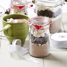 Cacao menta caliente en una receta Jar