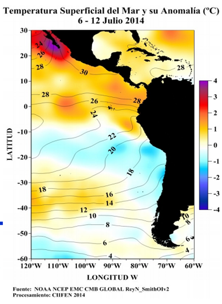 Actuales condiciones oceánicas sugieren una desaceleración en el desarrollo de la fase inicial del fenómeno El Niño Imagen1