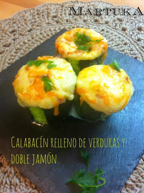 Calabacín Relleno De Verduras Y Doble Jamón