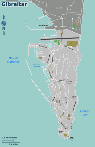 Mapa de Gibraltar