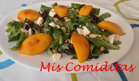 ENSALADA FÁCIL DE MELOCOTÓN