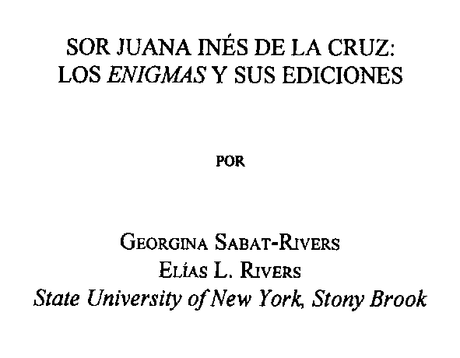 Descarga de textos relevantes acerca de Sor Juana Descarga de textos relevantes acerca de Sor Juana
