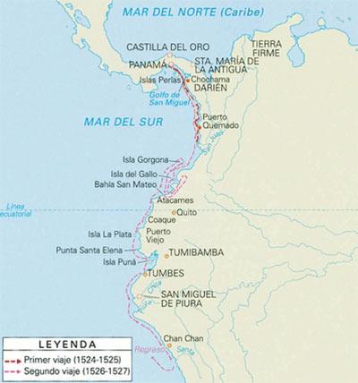 primer y segundo viaje de pizarro