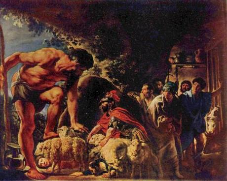 Odiseo en la Cueva del Gigante Polifemo de Jakob Jordaens (1593-1678)