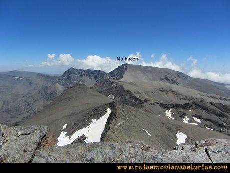 Ruta Hoya de la Mora - Veleta: Vista desde el Veleta del Mulhacén Ruta Hoya de la Mora - Veleta: Vista desde el Veleta del Mulhacén