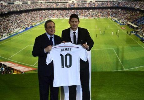 James Rodríguez fue presentado en el Santiago Bernabéu como nuevo jugador merengue