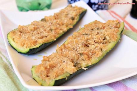 Calabacines al horno rellenos de atún, alcaparras y parmesano ~ recetas primeros entrantes  ~ IMG 9540m