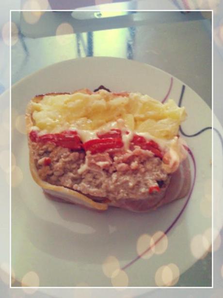 Pastel de carne y tortilla de patata