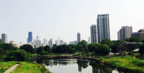 Route 66 Chicago skyline desde Lincoln Park Route 66 Chicago skyline desde Lincoln Park