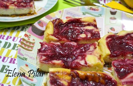 Barritas de tarta de queso de limonada y frambuesas