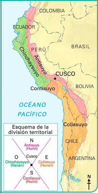 mapa tahuantinsuyo imperio incaico