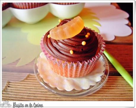 Cupcakes de naranja y chocolate