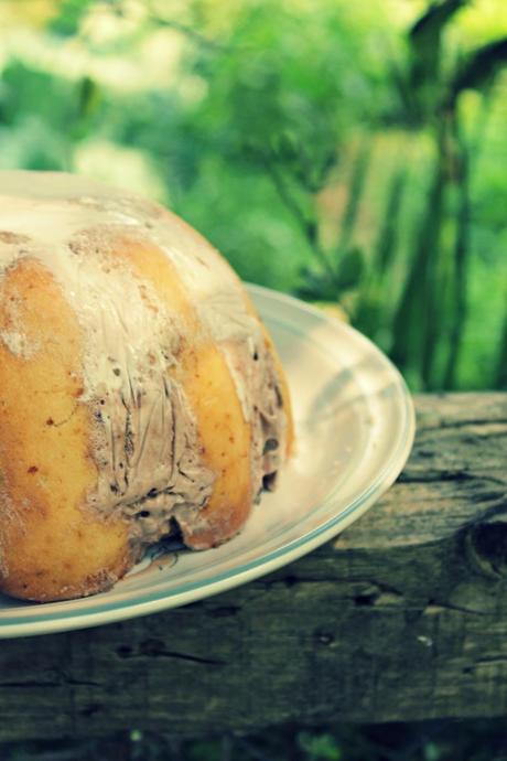 BOMBA HELADA DE STRACCIATELLA Y CHEESECAKE BOMBA HELADA DE STRACCIATELLA Y CHEESECAKE