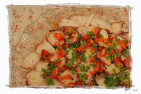 Carpaccio de pulpo con vinagreta de lima y jengibre Carpaccio de pulpo con vinagreta de lima y jengibre