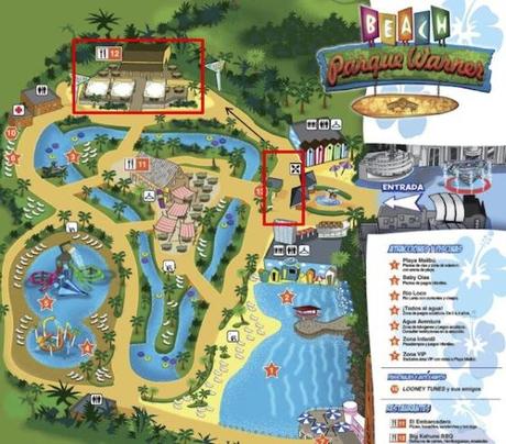 Plano del Parque Warner Beach