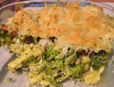 Gratinado de pasta con brócoli