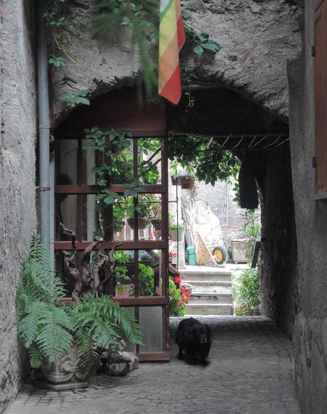 Viaje a ninguna parte. La gran foraleza. Entrada a una casa, sin que quepa saber si estamos en la vía pública o en un patio privado.