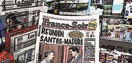 Newsstand cómic - reunión Santos - Maduro en Colombia