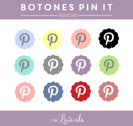 Botones Pin it! freebies miss lavanda