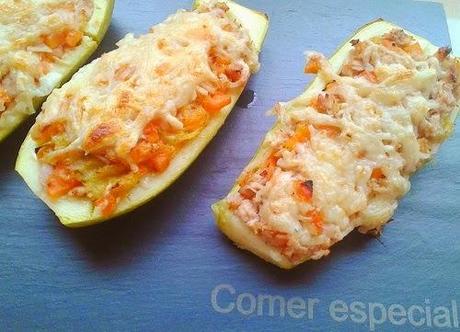 Calabacines rellenos de atún y verduras Calabacines rellenos de atún y verduras