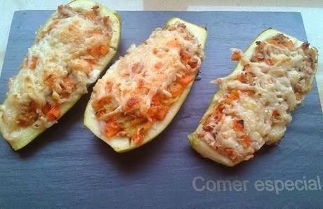 Calabacines rellenos de atún y verduras Calabacines rellenos de atún y verduras