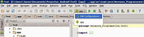 Android Studio, Edit Configurations