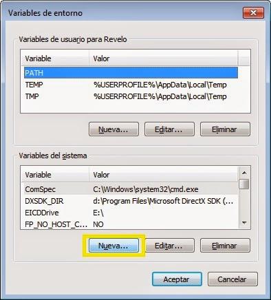 Windows 7, Variables de entorno