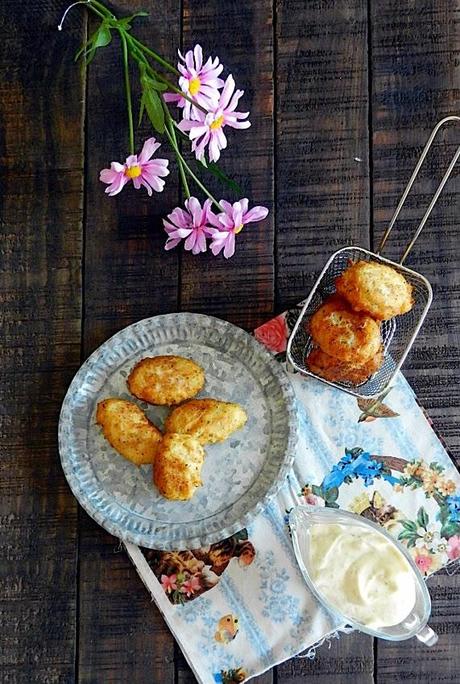 Buñuelos de atún y gambas Buñuelos de atún y gambas