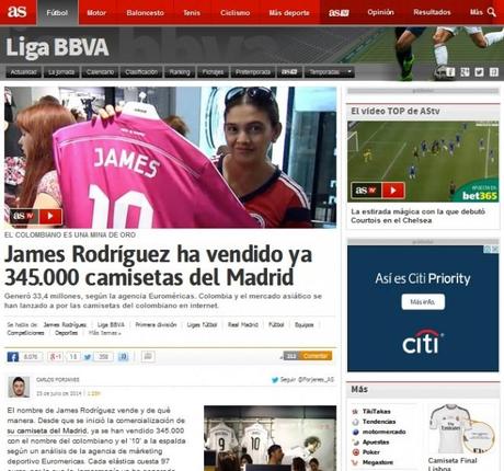 Camisetas James Rodriguez As Record falso euromericas