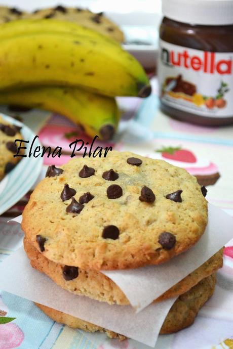 Cookies de plátano rellenas de Nutella