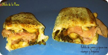 ROLLITO DE JAMÓN Y QUESO CON CHAMPIS Y TRIGUEROS ROLLITO DE JAMÓN Y QUESO CON CHAMPIS Y TRIGUEROS