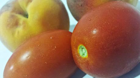 Medallones de Salmón con Sopa y Tartar de Melocotón y Tomate al Tomillo. Medallones de Salmón con Sopa y Tartar de Melocotón y Tomate al Tomillo.