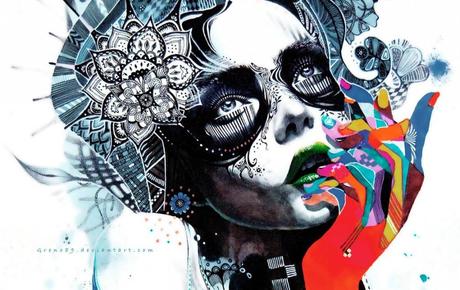 retrato con rotuladores de Minjae Lee retrato con rotuladores de Minjae Lee