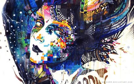 retrato con rotuladores de Minjae Lee retrato con rotuladores de Minjae Lee