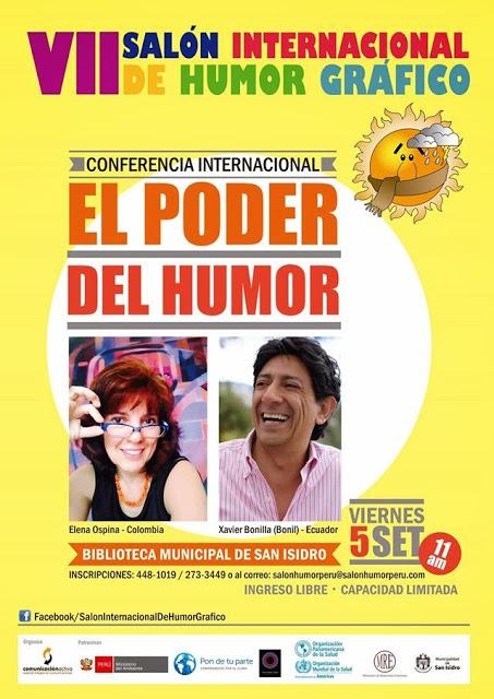 El Poder del Humor (charla), Elena Ospina y Xavier Bonil el día 5 de setiembre