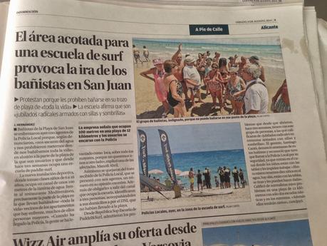 ira  bañistas  San Juan playa Alicante