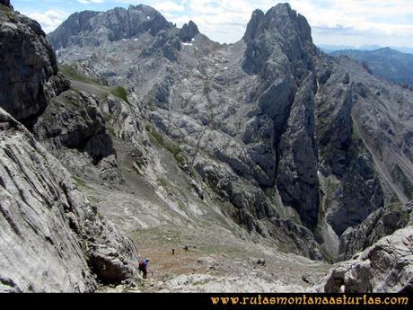 Ruta el Cable, Padiorna, Collado Jermoso, Palanca, Fuente De: Descendiendo la Palanca con el Friero enfrente