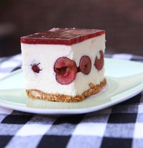 Cheese cake de cerezas sin cocción  Kaesesahne Kirschtorte