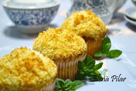 Muffins de plátano y coco Muffins de plátano y coco