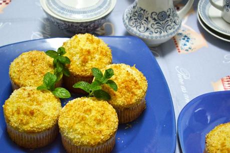 Muffins de plátano y coco Muffins de plátano y coco