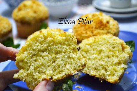 Muffins de plátano y coco Muffins de plátano y coco