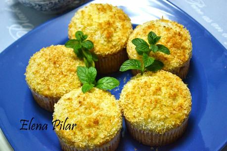 Muffins de plátano y coco Muffins de plátano y coco
