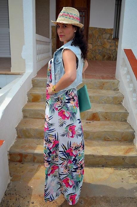maxivestido flores, mi vestido azul, H&M, blogger, blog de moda, fashion blogger, castellón, looks