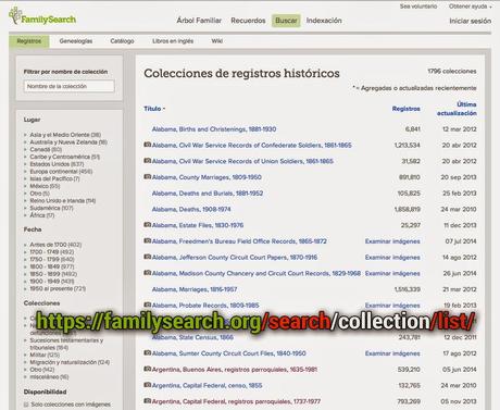 colecciones familysearch