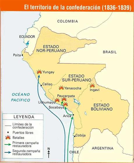 batallas confedereacion peru bolivia mapa